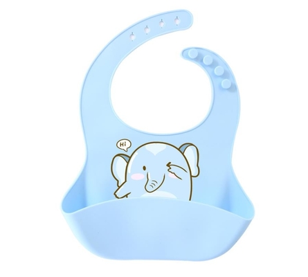 Bibs ทารกซิลิโคนปรับได้, Bibs การให้อาหารเด็กวัยหัดเดิน BPA ฟรีกับตะขอหลุม
