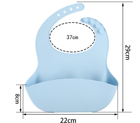 Bibs ทารกซิลิโคนปรับได้, Bibs การให้อาหารเด็กวัยหัดเดิน BPA ฟรีกับตะขอหลุม