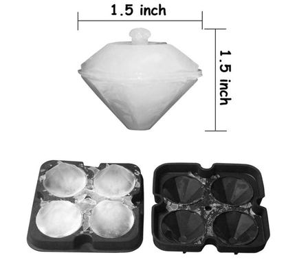 3D เพชรก้อนน้ำแข็งซิลิโคนแม่พิมพ์ 12 * 12 * 3.8 เซนติเมตรสำหรับเครื่องดื่ม
