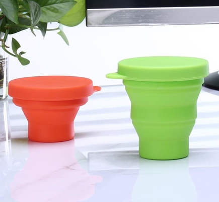 BPA FREE Food Grade พับซิลิโคนพับถ้วยสำหรับกลางแจ้ง