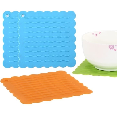 Gourmet Placemat ซิลิโคนครัวเครื่องมือนูนรูปแบบคลื่นน้ำ